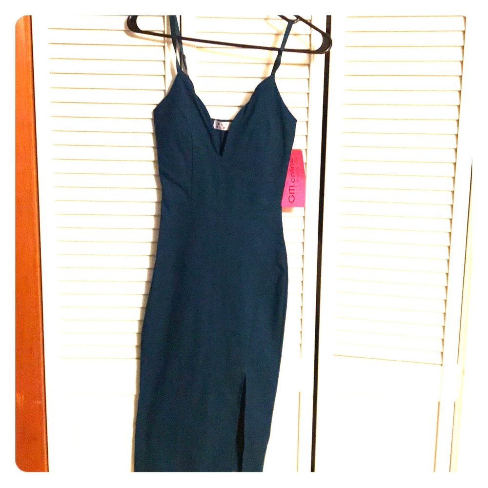 Turquoise, mid cut dress